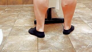 Bear Chub having fun in the locker room