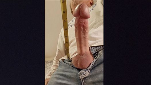 Big cock solo male with big dick reveal big cock then measure big cock then big cumshot