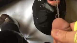 Fetish gay couple pee on cam