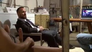 Four straight men watching porn