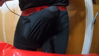INTENSE Multiple Cumshots Through Underwear Using Penis Vibrator (Lots of Precum)