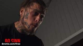 Interracial bareback rough gay sex with Bo Sinn Trent King