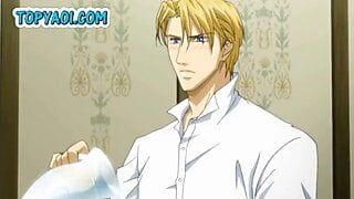 Sexy hentai boys having hard anal sex and love in bed