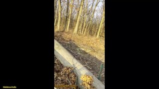 Teen PUBLIC Jerking Cumming and Pissing in Woods – Almost Got Caught